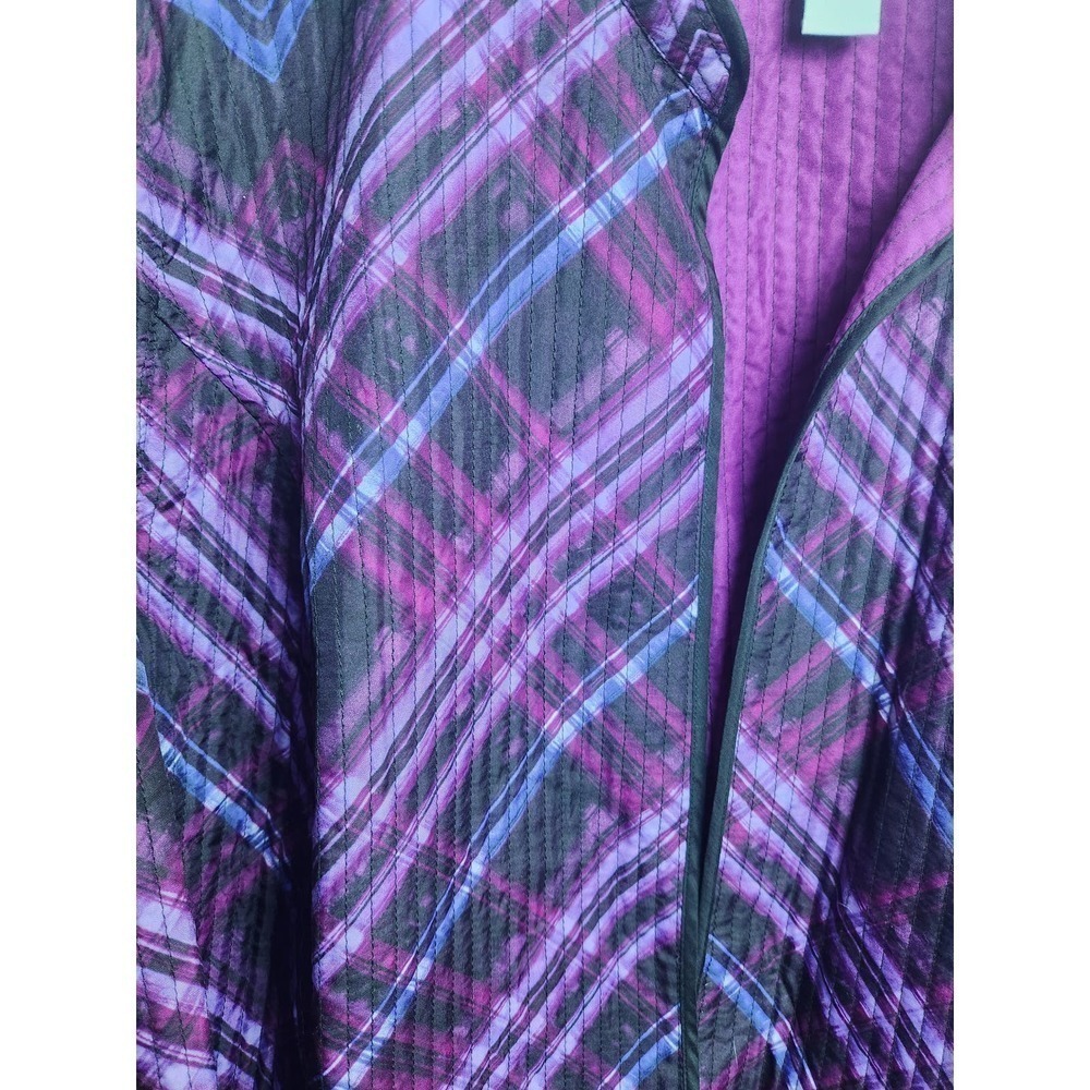 Catherines reversible Quilted jacket Berry Pink Plaid 4X spring - Picture 2 of 11